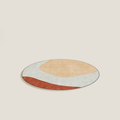 Peach Dot Round Area Rug