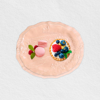 Embossed Peach Dinner Plates