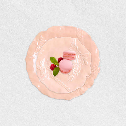 Embossed Peach Dinner Plates