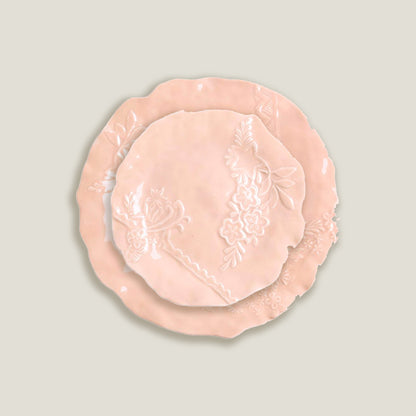 Embossed Peach Dinner Plates