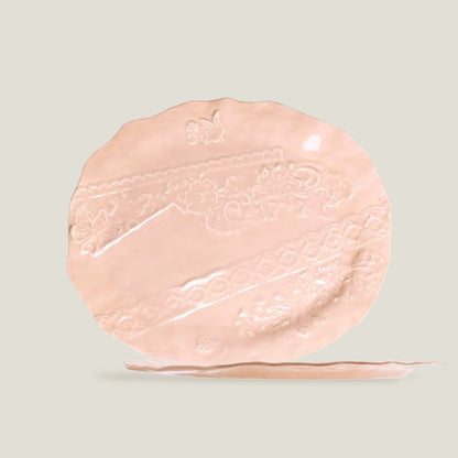 Embossed Peach Dinner Plates