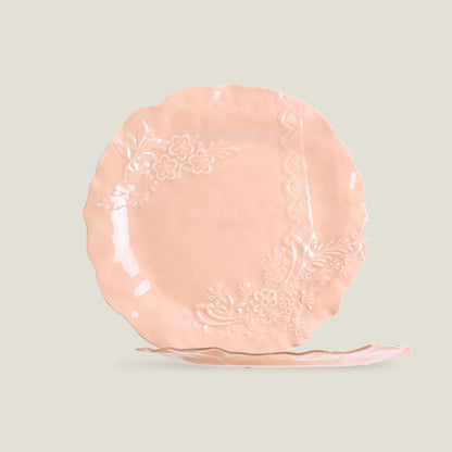 Embossed Peach Dinner Plates