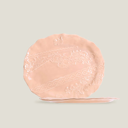 Embossed Peach Dinner Plates