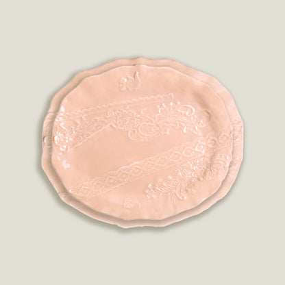 Embossed Peach Dinner Plates