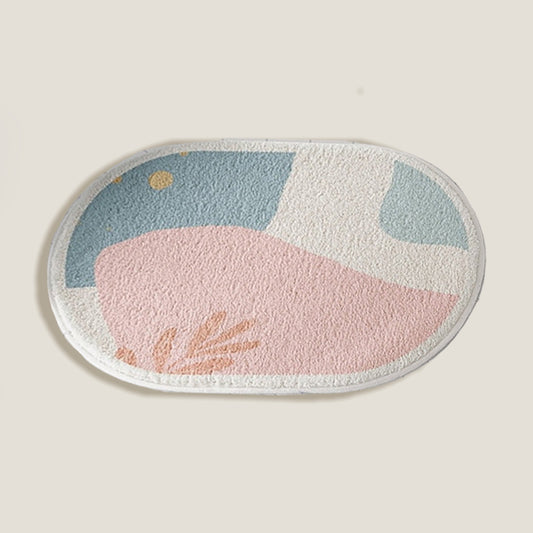Pink Art Oval Bath Mat