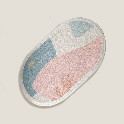 Pink Art Oval Bath Mat