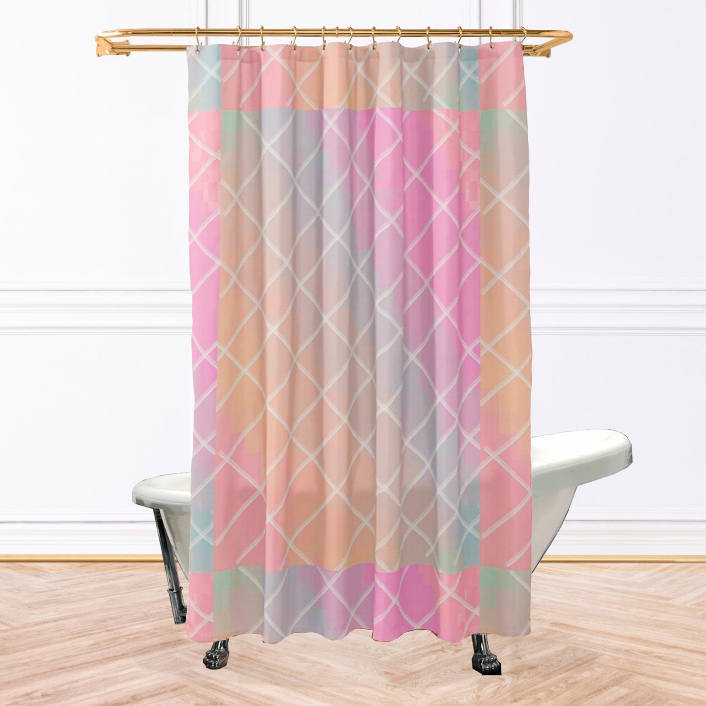 Pink Rainbow Shower Curtain