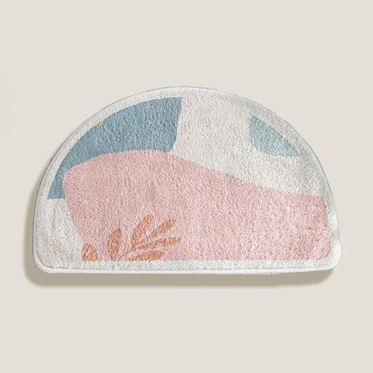 Pink Semi Circle Bath Mat