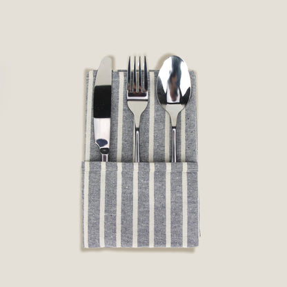 Navy Blue Stripes Napkin Set