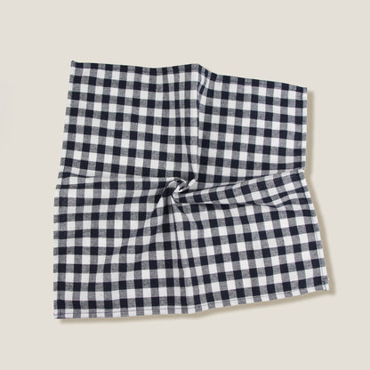 Navy Blue Gingham Plaid Napkin Set