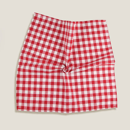 Red  Gingham Plaid Napkin Set