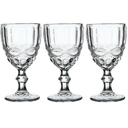 Floral Glass Goblet Set