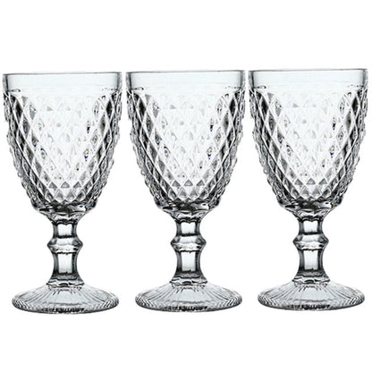 Grid Glass Goblet Set