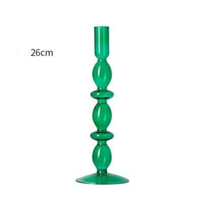 Green Glass Candle Holder