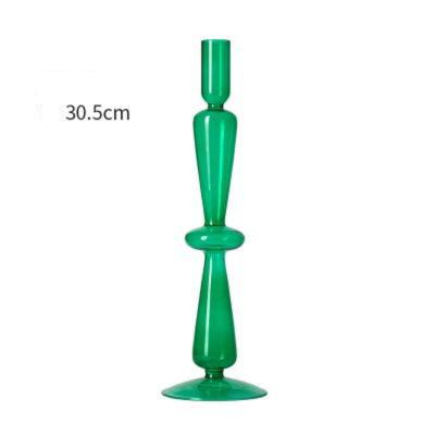 Green Glass Candle Holder