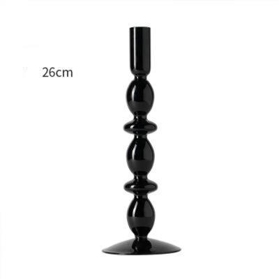 Black Glass Candle Holder