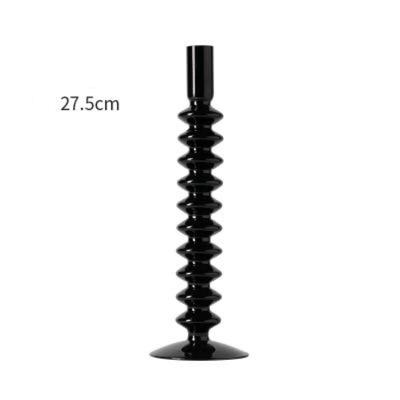 Black Glass Candle Holder