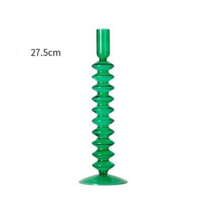 Green Glass Candle Holder