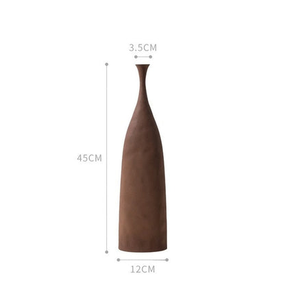 Brown Hammered Ceramic Vase