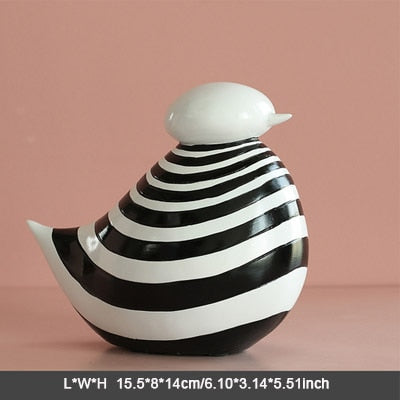 Bird  Zebra Figurines