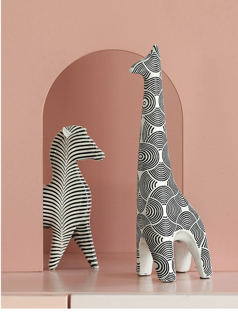 Giraffe Zebra Figurines