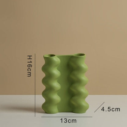 Green Art Wave Vase