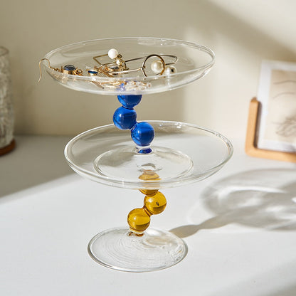 Yellow Dot Glass Tray