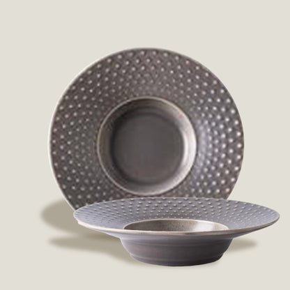 Pulverized Gray Plates Set