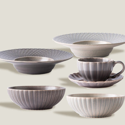 Pulverized Gray Plates Set