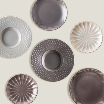 Pulverized Gray Plates Set