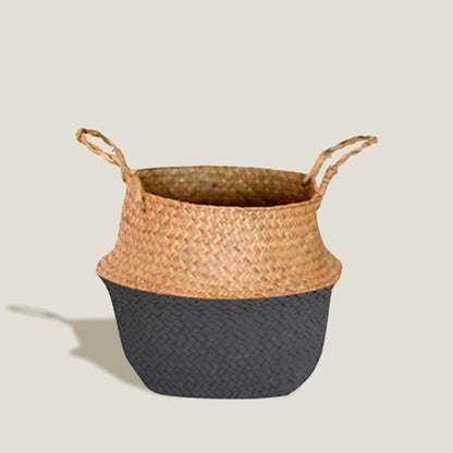 Black Rattan Storage Baskets