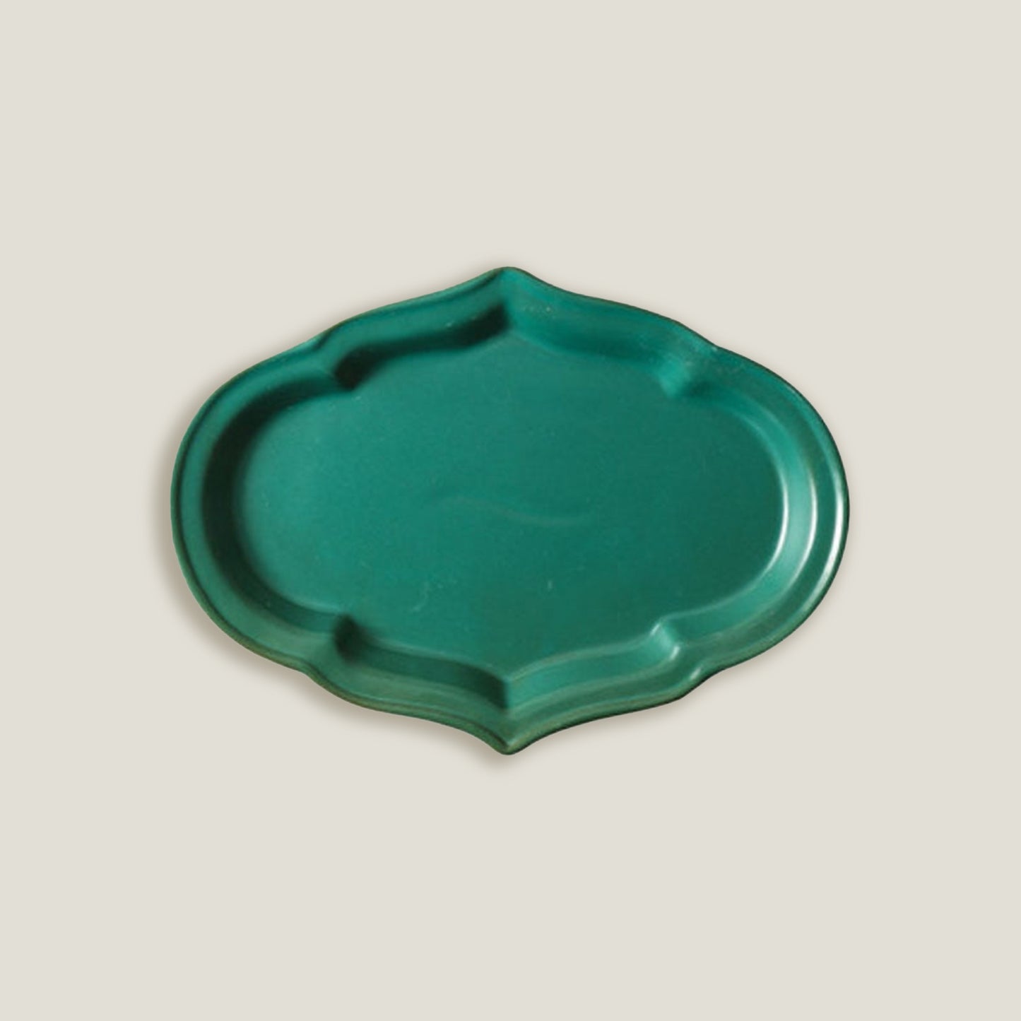 Green Rococo Dinner Plates