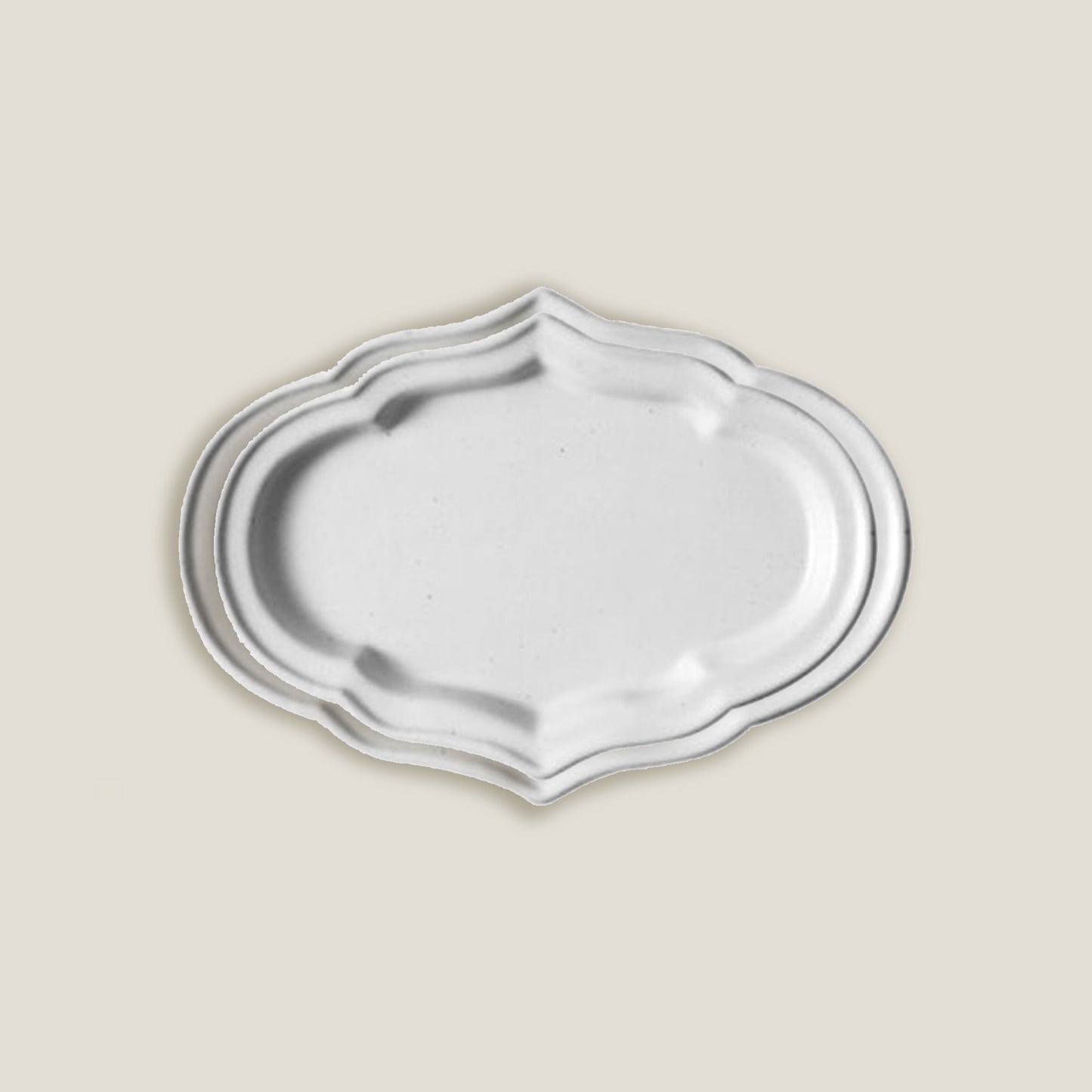 White Rococo Dinner Plates