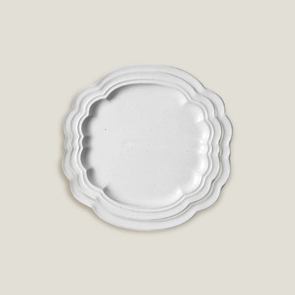 White Rococo Dinner Plates