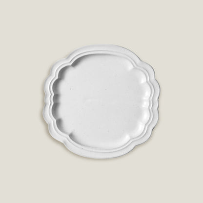 White Rococo Dinner Plates