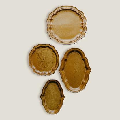 Ambar Ochre Rococo Dinner Plates