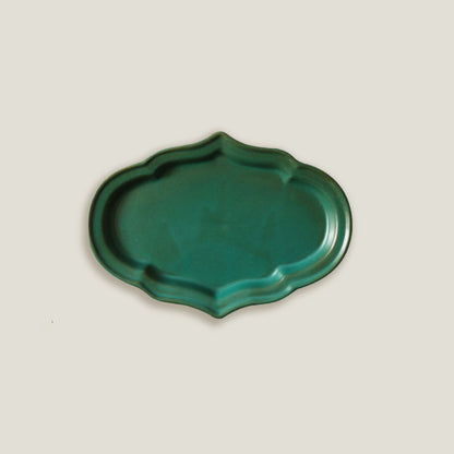 Green Rococo Dinner Plates