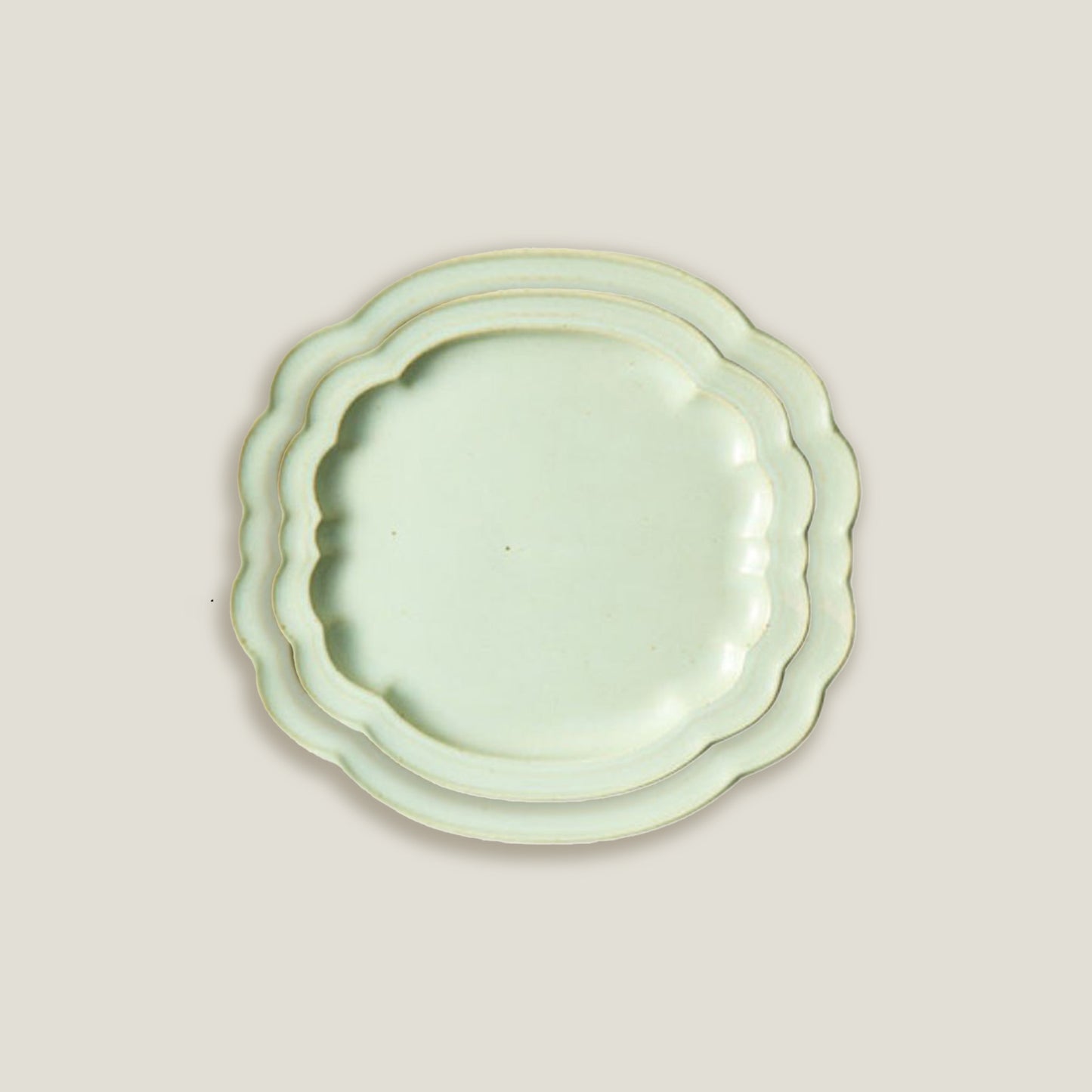 Green Lime Rococo Dinner Plates