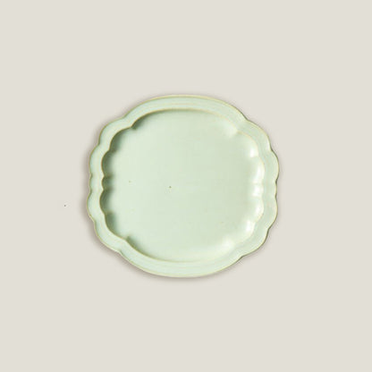 Green Lime Rococo Dinner Plates