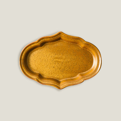 Ambar Ochre Rococo Dinner Plates