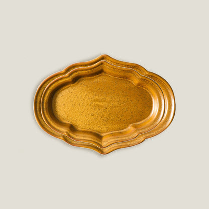 Ambar Ochre Rococo Dinner Plates