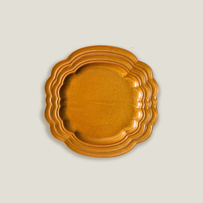 Ambar Ochre Rococo Dinner Plates