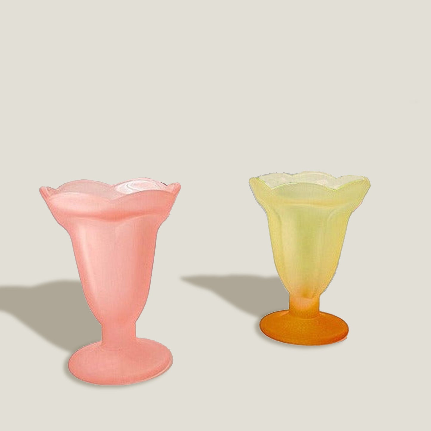 Rose Frosted Glass Goblet