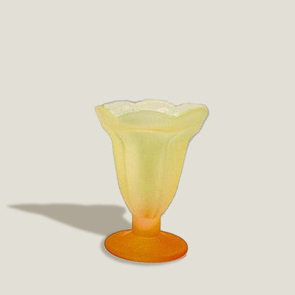 Rose Frosted Glass Goblet