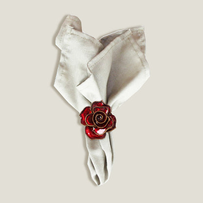 Rose Napkin Rings Set