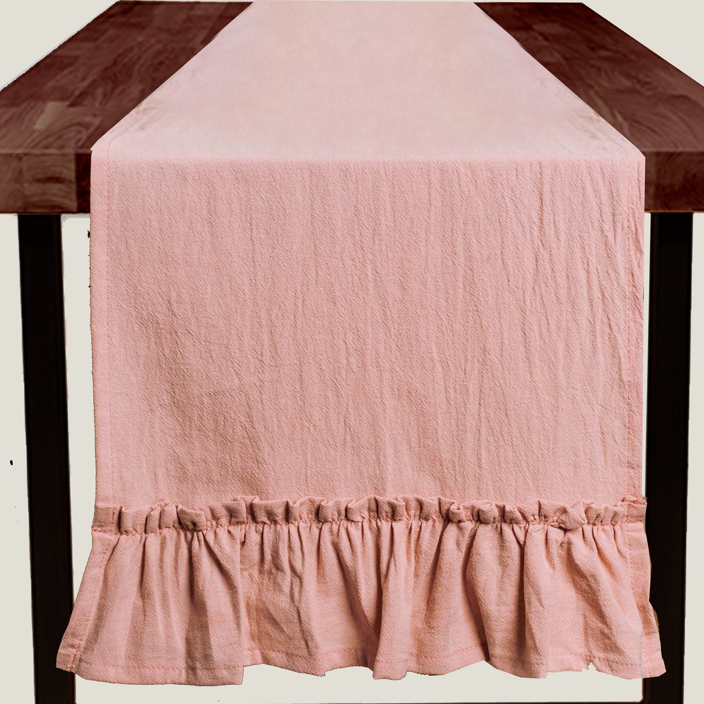 Rose Pink Ruffles Table Runner