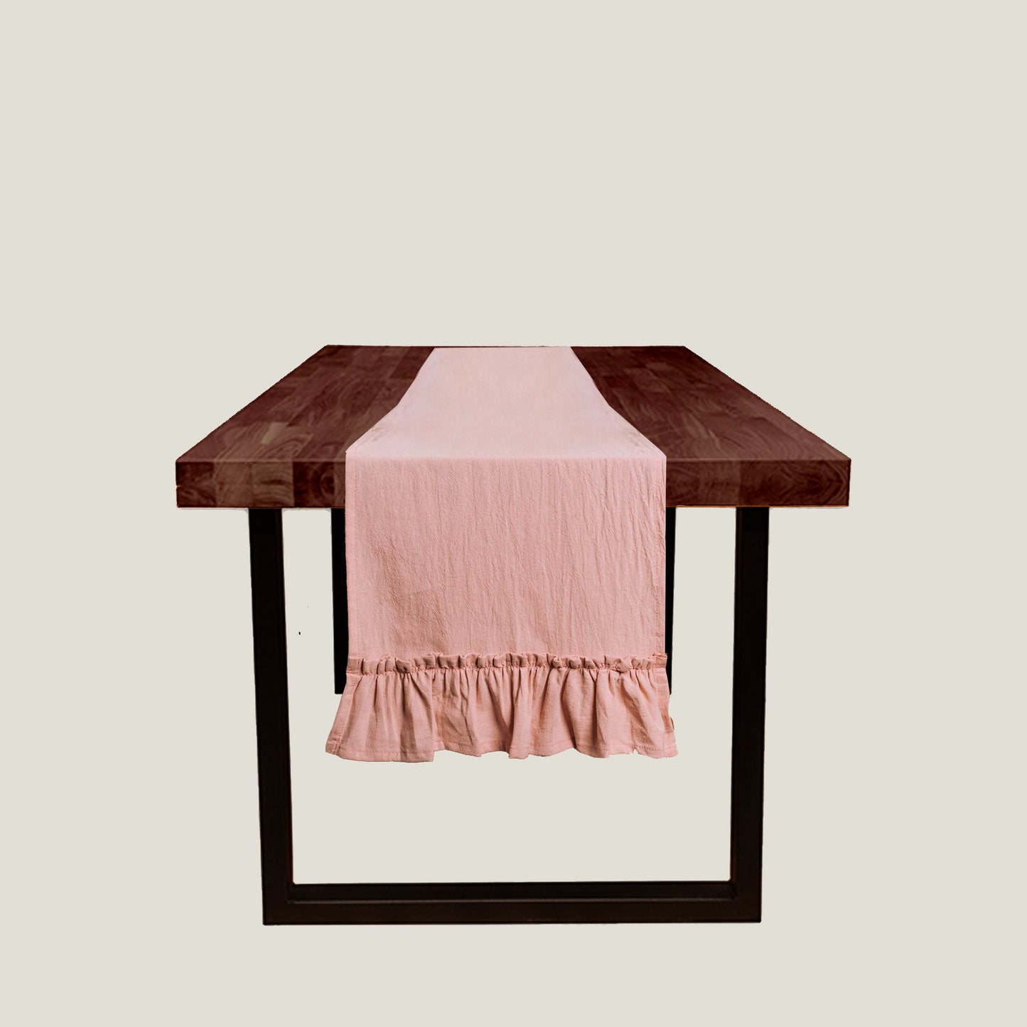 Rose Pink Ruffles Table Runner