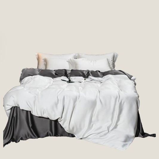 White Silk Bedding Set