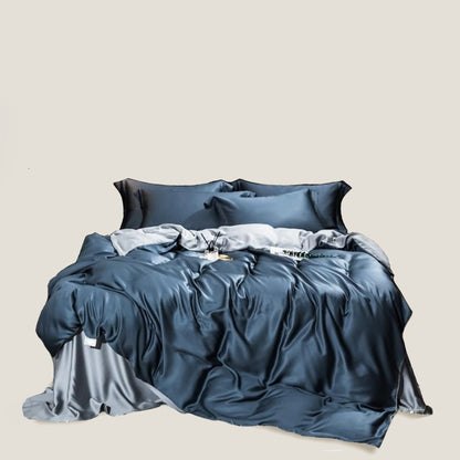 Blue Navy Silk Bedding Set