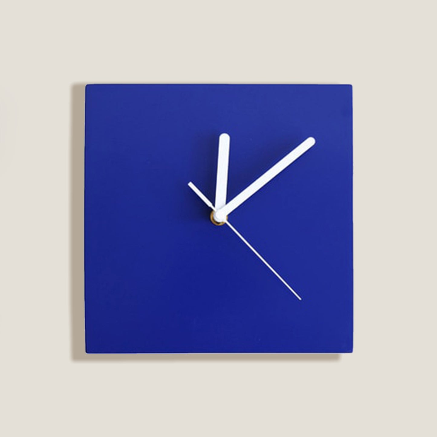 Blue Square Wood Wall Clock